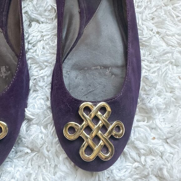 Diane Von Furstenberg Suede Flats | Purple | Size 8.5 - Picture 2 of 3